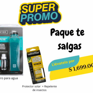 Paquete  |  Filtro de agua &  Protector solar + repelente de insectos
