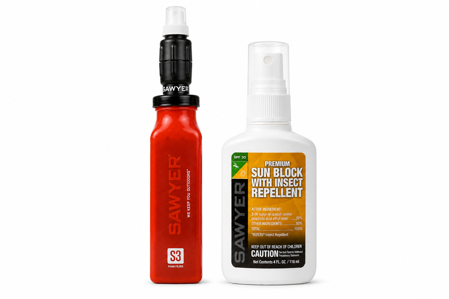 Outdoor Essential Kit | Filtro de agua & Protector solar con repelente de insectos
